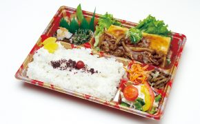 写真：だし巻き牛きのこスキヤキダレ弁当